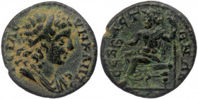 PHRYGIA, Sebaste AE23 times of Elagabalus-Severus Alexander
ΙƐΡΑ ϹΥΝΚΛΗΤΟϹ - diademed and draped bust of the Senate, r.
Rev: ϹƐΒΑϹΤΗΝΩΝ; Zeus seated o...