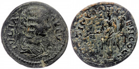 Pisidia, Antiochia. Julia Domna (Augusta, 193-217) AE24
IVLIA AVGVSTA - draped bust of Julia Domna right 
Rev: ANTIOCH GEN COL C, Genius, kalathos on ...