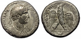 CILICIA, Aegeae. Hadrian (117-138) AR Tetradrachm. Dated CY 180 (133/4).
Obv: ΑΥΤΟΚΡ ΚΑΙΣ ΤΡΑΙΑ ΑΔΡΙΑΝΟ ΣΕΒ - Laureate and cuirassed bust right.
Rev: ...