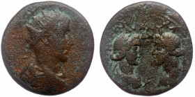 CILICIA. Seleucia ad Calycadnum. Valerian I (253-260). Ae.
Radiate, draped and cuirassed bust right.
Rev: Draped busts of Apollo and Artemis-Tyche, we...