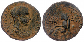 MESOPOTAMIA. Edessa. Severus Alexander (222-235). Ae.
AVT KMA CЄV AΛЄΞANΔPOC C - Laureat, draperet og kuverteret buste til højre.
Rev: MHT KOΛ ЄΔЄCCHW...