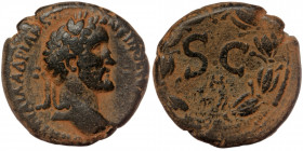 Syria, Seleucis and Pieria. Antiochia. Antoninus Pius. A.D. 138-161. AE
laureate head of Antoninus Pius right.
Rev: Large SC within wreath.
RPC IV 106...