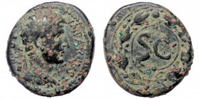 Seleucis and Pieria. Antioch. Augustus (27 BC-AD 14) AE
Obv:IMP AVGVST TR POT laureate head right
Rev: SC within wreath.
McAlee 206b; RPC I 4247; BMC ...