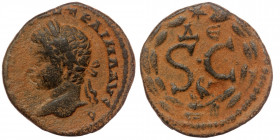 SYRIA. Seleucis and Pieria. Antioch. Elagabalus (218-222). Ae.
Laureate head left 
Rev: S C; Δ Є above, eagle below; all within laurel wreath.
McAlee ...