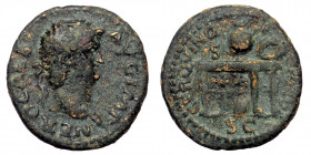 Nero (54-68), Quadrans, Rome, c. AD 64;
NERO CAES AVG IMP laureate head right
Rev; CER QVIN Q ROM CO table bearing urn and wreath; in ex. S C.
RIC 228...
