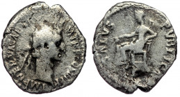 Nerva (96-97) AR Denarius. Rome, 96
IMP NERVA CAES AVG P M TR P COS III P P - laureate head right 
Rev: SALVS PVBLICA - Salus seated facing left, hold...