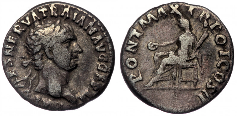 Trajan (98 – 117) AR Denarius, Rome, 100,
IMP CAES NERVA TRAIAN AVG GER - Laurea...