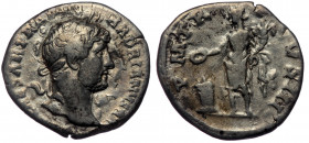 Hadrian (117-138) AR Denarius, Rome, 119-122 
IMP CAESAR TRAIAN HADRIANVS AVG - laureate head right 
Rev: P M TR P COS III - Genius standing left, sac...