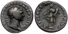 Trajan (98-117) BL Denarius, Rome, 107-108, Limes falsum 
IMP TRAIANO AVG GER DAC P M TR P - laureate, head right, drapery on far shoulder 
Rev: COS V...