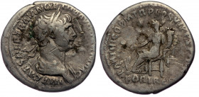 Trajan (98 – 117) AR Denarius, Rome, 116-117
IMP CAES NER TRAIAN OPTIM AVG GERM DAC - Laureate, draped and cuirassed bust right Rev: PARTHICO P M TR P...