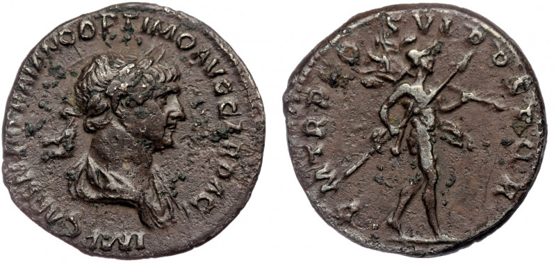 Trajan (98-117) AR Denarius. Rome, 114-117. 
IMP CAES NER TRAIANO OPTIMO AVG GER...