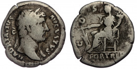 Hadrian (118-137) AR Denarius, Rome, 132-134 
HADRIANVS AVGVSTVS P P - Laureate head right 
Rev: COS III - Fortuna seated left, holding rudder on glob...