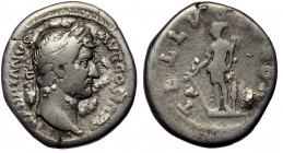 Hadrian (117-138) AR Denarius, Rome, 134-138. 
HADRIANVS AVG COS III P P - Bare head of Hadrian to left, drapery on left shoulder 
Rev: TELLVS STABIL ...