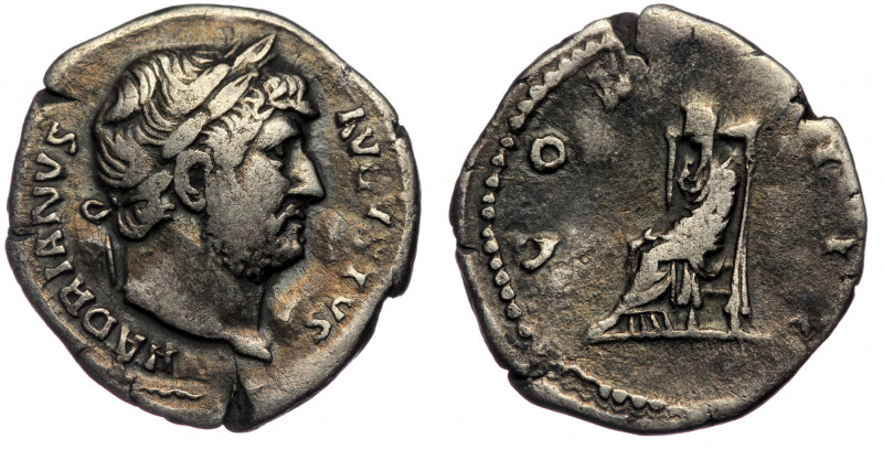 Hadrian (117-138) AR Denarius, Rome, 128-132 
HADRIANVS AVGVSTVS P P - Laureate ...