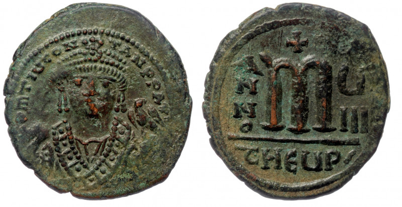 Tiberius II Constantine (578-582) AE30 Follis, Theoupolis (Antioch, Dated RY 8 (...