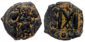 Heraclius. 610-641. AE follis Constantinople mint
Heraclius standing at center with Empress Martina on his left and Heraclius Constantine on his right...