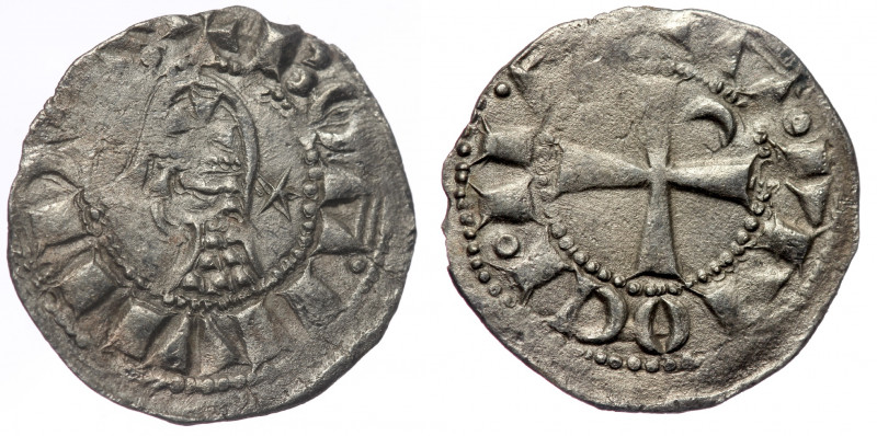 CRUSADERS, Antioch. Bohémond III (1163-1201) AR/BI Denier, Antioch, 1163-1188. 
...