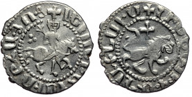 ARMENIA, Cilician Armenia, Royal, Levon III (1301-1307) AR Tram 
Levon III on horseback riding right, head facing, holding cruciform scepter and reins...