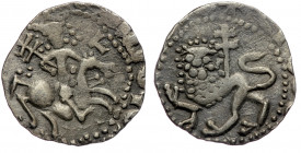 ARMENIA, Cilician Armenia. Royal, Levon II (1270-1289) New Half Tram, struck from Tram dies, Sis. 
Levon with patriarchal cross on horseback to right;...