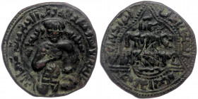 Mayyafariqin and Jabal Sinjar, al-Ashraf I Muzaffar al-Din Musa . AH 607-617 (AD 1210-1220). 
Mayyafariqin mint Dirhem 
Turk seared facing, holding gl...