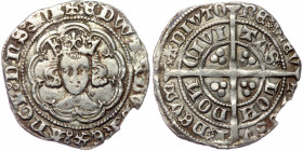 Edward III (1327-1377) AR half groat, Fourth coinage. Treaty Series (1363-1369) London mint. 
EDWΛRDVS REX ΛNGL DRS HYB - Facing bust, double annulet ...