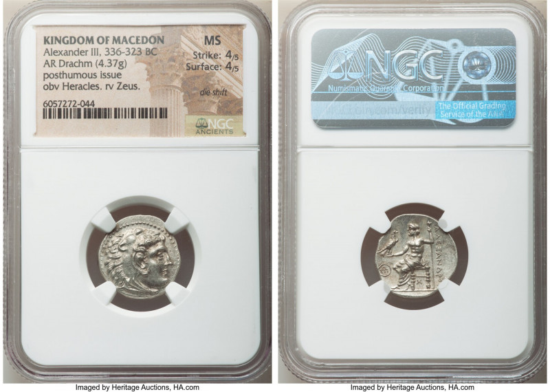 MACEDONIAN KINGDOM. Alexander III the Great (336-323 BC). AR drachm (19mm, 4.37 ...