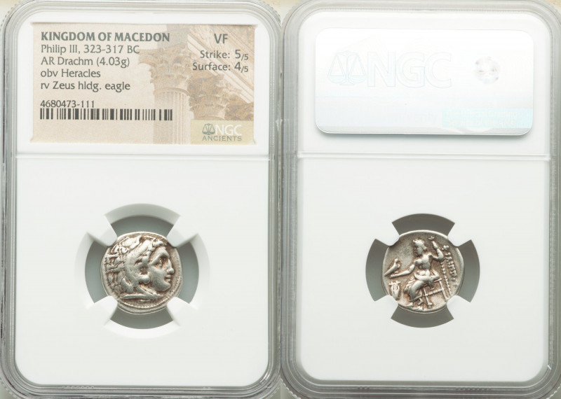 MACEDONIAN KINGDOM. Philip III Arrhidaeus (323-317 BC). AR drachm (18mm, 4.03 gm...