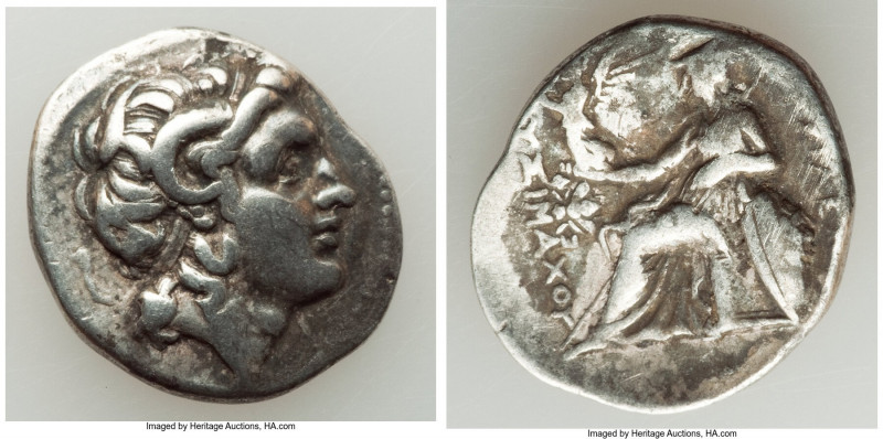 THRACIAN KINGDOM. Lysimachus (305-281 BC). AR drachm (20mm, 4.15 gm, 11h). Fine,...