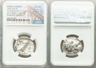 ATTICA. Athens. Ca. 440-404 BC. AR tetradrachm (24mm, 17.21 gm, 9h). NGC Choice AU 5/5 - 4/5. Mid-mass coinage issue. Head of Athena right, wearing cr...