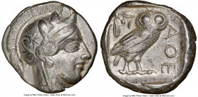 ATTICA. Athens. Ca. 440-404 BC. AR tetradrachm (25mm, 17.14 gm, 4h). NGC Choice XF 5/5 - 4/5, Full Crest. Mid-mass coinage issue. Head of Athena right...