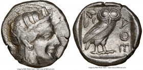 ATTICA. Athens. Ca. 440-404 BC. AR tetradrachm (24mm, 17.17 gm, 4h). NGC Choice XF 3/5 - 3/5, brushed. Mid-mass coinage issue. Head of Athena right, w...
