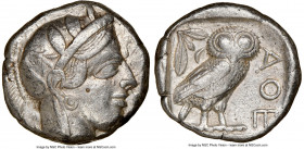ATTICA. Athens. Ca. 440-404 BC. AR tetradrachm (23mm, 17.17 gm, 3h). NGC Choice VF 4/5 - 3/5. Mid-mass coinage issue. Head of Athena right, wearing cr...
