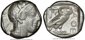 ATTICA. Athens. Ca. 440-404 BC. AR tetradrachm (23mm, 17.18 gm, 7h). NGC VF 4/5 - 3/5. Mid-mass coinage issue. Head of Athena right, wearing crested A...