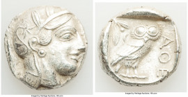 ATTICA. Athens. Ca. 440-404 BC. AR tetradrachm (24mm, 16.93 gm, 9h). VF. Mid-mass coinage issue. Head of Athena right, wearing crested Attic helmet or...