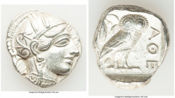 ATTICA. Athens. Ca. 440-404 BC. AR tetradrachm (25mm, 17.16 gm, 7h). XF. Mid-mass coinage issue. Head of Athena right, wearing crested Attic helmet or...