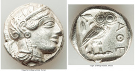 ATTICA. Athens. Ca. 440-404 BC. AR tetradrachm (25mm, 17.14 gm, 9h). XF, brushed. Mid-mass coinage issue. Head of Athena right, wearing crested Attic ...