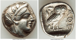 ATTICA. Athens. Ca. 440-404 BC. AR tetradrachm (25mm, 17.16 gm, 1h). Choice XF, scratch, brushed. Mid-mass coinage issue. Head of Athena right, wearin...