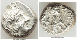 ATTICA. Athens. Ca. 393-294 BC. AR tetradrachm (22mm, 15.84 gm, 8h). AU, crystalized. Late mass coinage issue. Head of Athena with eye in true profile...