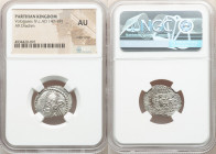 PARTHIAN KINGDOM. Vologases IV (ca. AD 147-191). AR drachm (21mm, 12h). NGC AU, edge chip. Ecbatana. Bust of Vologases IV left with tapering square cu...
