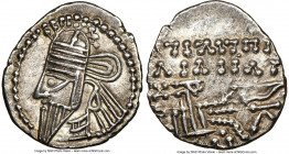 PARTHIAN KINGDOM. Osroes II (ca. AD 190-208). AR drachm (19mm, 11h). NGC Choice XF. Ecbatana, ca. AD 190. Diademed and draped bust left, with long poi...