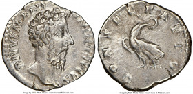 Divus Marcus Aurelius (AD 161-180). AR denarius (18mm, 6h). NGC Choice VF. Rome, AD 180. DIVVS M ANT-ONINVS PIVS, bare head of Marcus Aurelius right /...