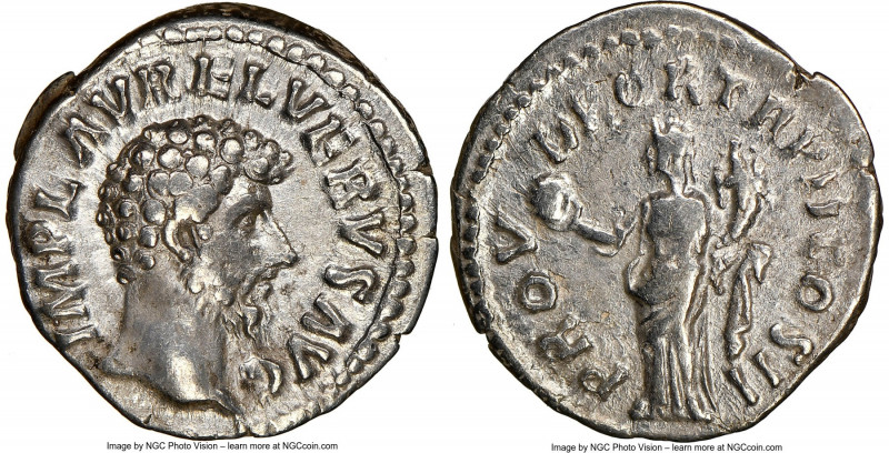 Lucius Verus (AD 161-169). AR denarius (18mm, 12h). NGC VF. Rome, December AD 16...