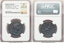 Julia Mamaea (AD 222-235). AE sestertius (30mm, 16.91 gm, 1h). NGC XF 4/5 - 3/5. Rome. IVLIA MAMAEA-AVGVSTA, draped bust of Julia Mamaea right, seen f...