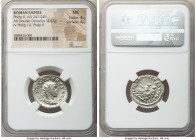 Philip II, as Augustus (AD 247-249). AR antoninianus (22mm, 4.47 gm, 1h). NGC MS 4/5 - 4/5. Rome, AD 247-249. IMP PHILIPPVS AVG, radiate, draped and c...