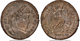 Constantine I the Great (AD 307-337). AE3 or BI nummus (19mm, 6h). NGC MS. Trier, 1st officina, AD 323-324. CONSTAN-TINVS AVG, laureate head of Consta...