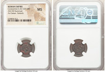 Constantine II, as Caesar (AD 337-340). AE3 or BI nummus (15mm, 11h). NGC MS. Antioch, 5th officina, AD 330-333 and 335. CONSTANTINVS IVN NOB C, laure...