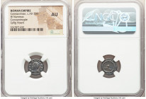 Constantinople Commemorative (ca. AD 330-340). BI nummus (14mm, 1h). NGC AU. Constantinople, 6th officina, AD 330. POP ROMANVS, laureate, draped, bust...