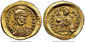 Theodosius II, Eastern Roman Empire (AD 402-450). AV solidus (21mm, 4.50 gm, 6h). NGC MS 5/5 - 4/5. Constantinople, ca. AD 441-450. D N THEODOSI-VS P ...