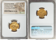 Heraclius (AD 610-641), with Heraclius Constantine. AV solidus (20mm, 4.47 gm, 8h). NGC Choice AU 5/5 - 3/5. Constantinople, 1st officina, ca. AD 616-...