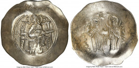 Manuel I Comnenus (AD 1143-1180). El aspron trachy (31mm, 4.10 gm, 6h). NGC MS 4/5 - 3/5, edge crimp, brushed. Constantinople. IC-XC (barred), Christ ...